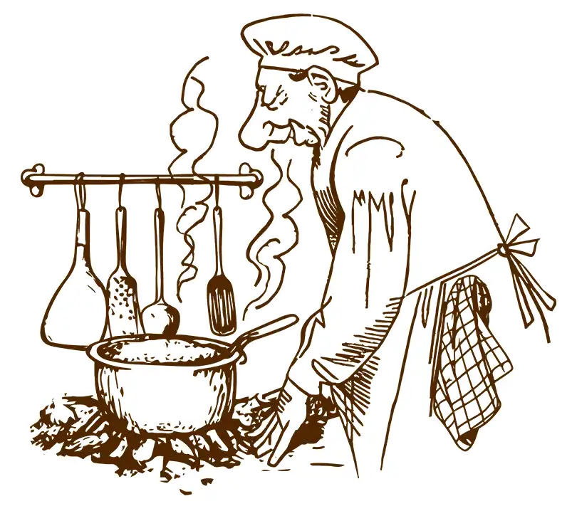 schuetzenhaus-pulsnitz_illustration021 Alte Illustration von Paar bei Essen in der Gaststätte