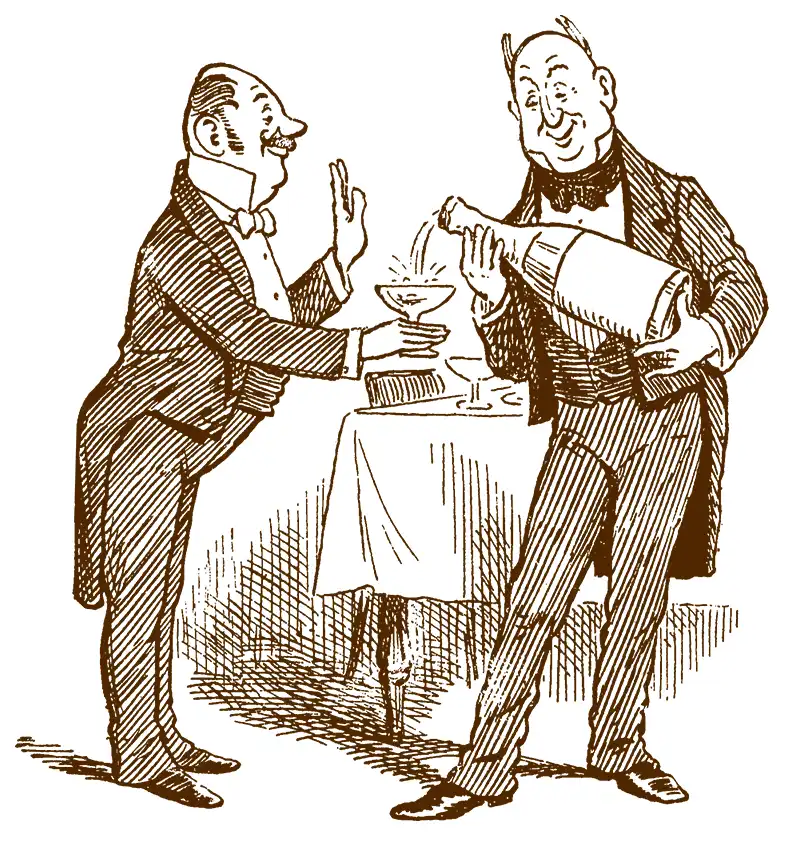 schuetzenhaus-pulsnitz_illustration110 Alte Illustration von Paar bei Essen in der Gaststätte